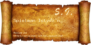 Spielman István névjegykártya
